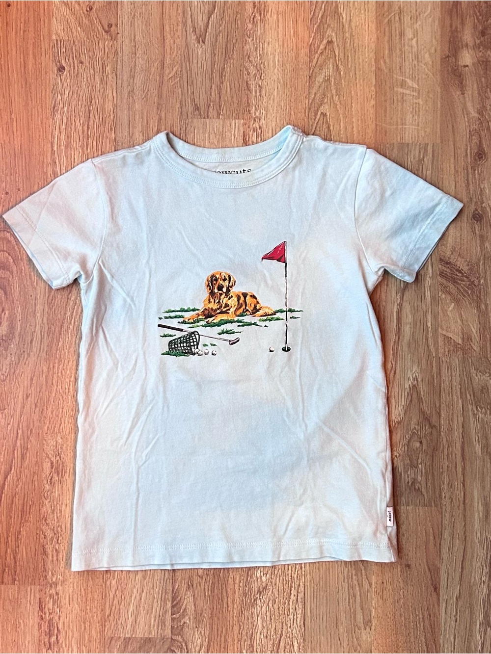 Crewcuts Golden Retriever Golf T Shirt Size XS 4/5
